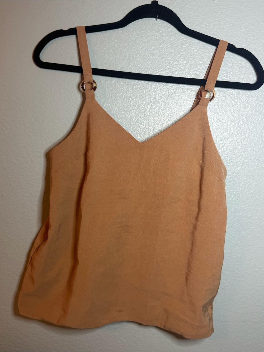 Sleeveless Topshop V-Neck Cami Top in Light Brown Tan